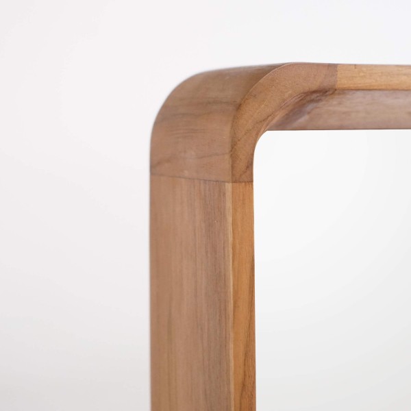 Miroir rectangulaire en bois de teck et cannage