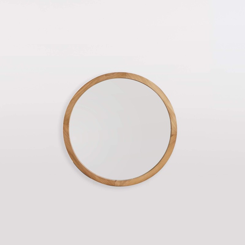 Miroir de salle de bain rond avec compartiment de rangement - Devika
