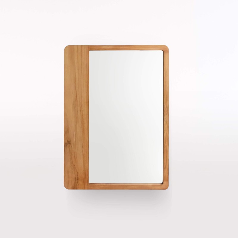 Miroir rectangulaire en bois de teck