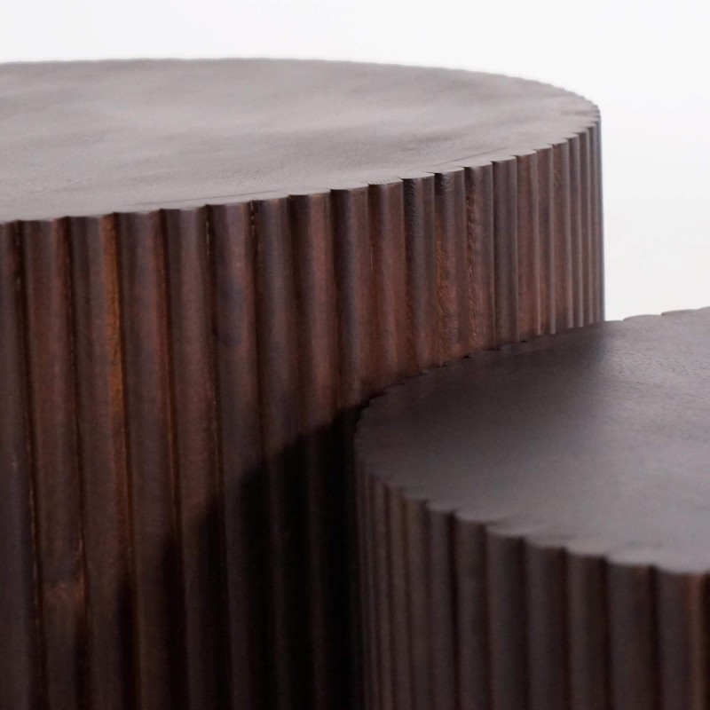 Ensemble de 2 tables basses en bois massif - Sohana