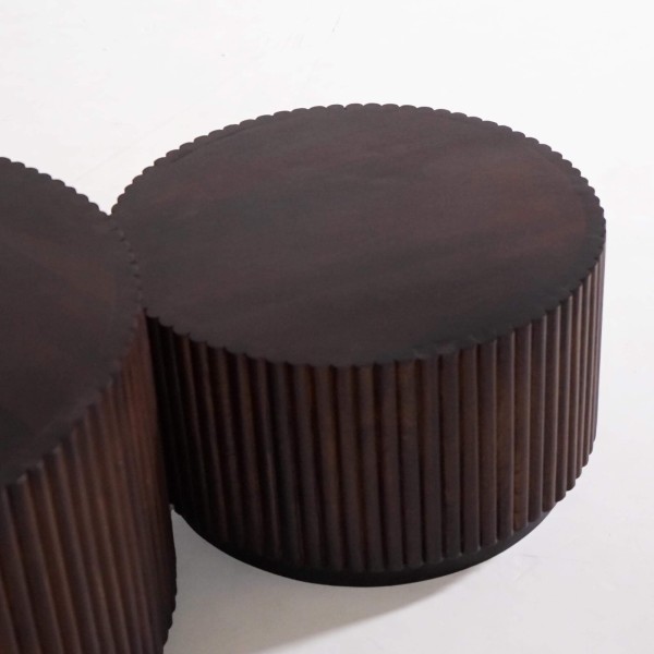 Ensemble de 2 tables basses en bois massif - Sohana