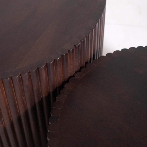 Ensemble de 2 tables basses en bois massif - Sohana