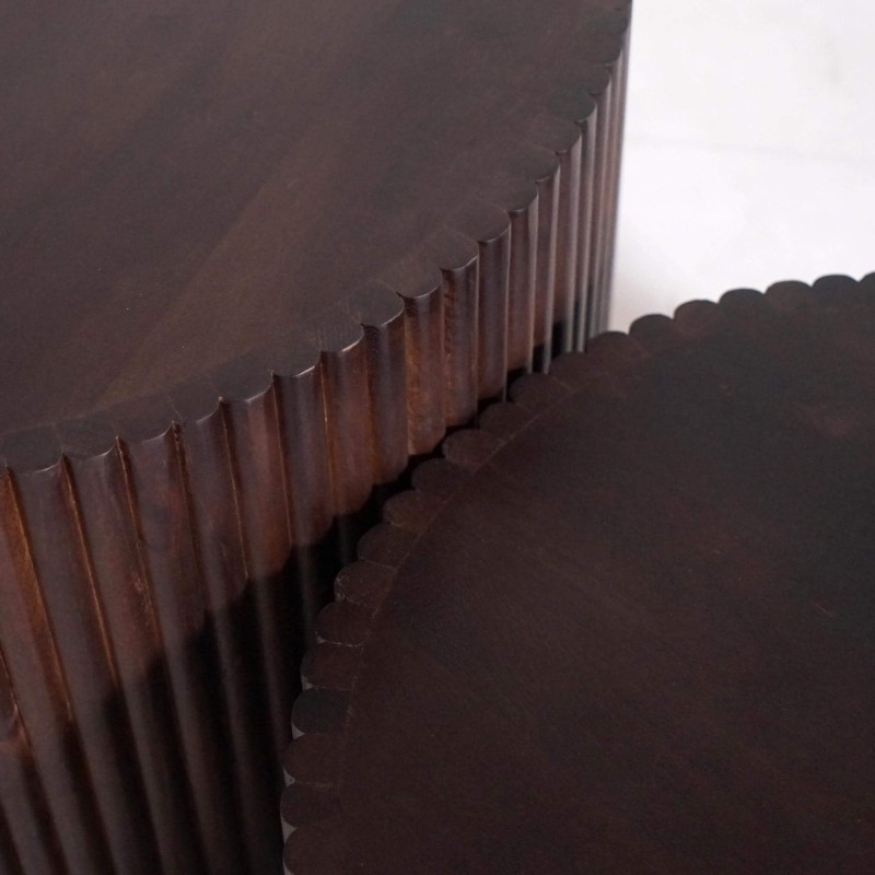 Ensemble de 2 tables basses en bois massif - Sohana