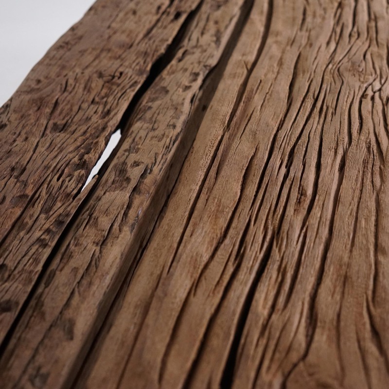 Table à manger rectangulaire en verre et traverses de chemin de fer - Railwood