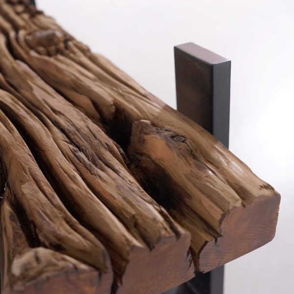 Table basse en verre et traverses de chemin de fer - Railwood