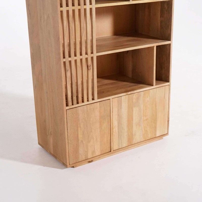 Bibliothèque étagère en bois de manguier - Linoa