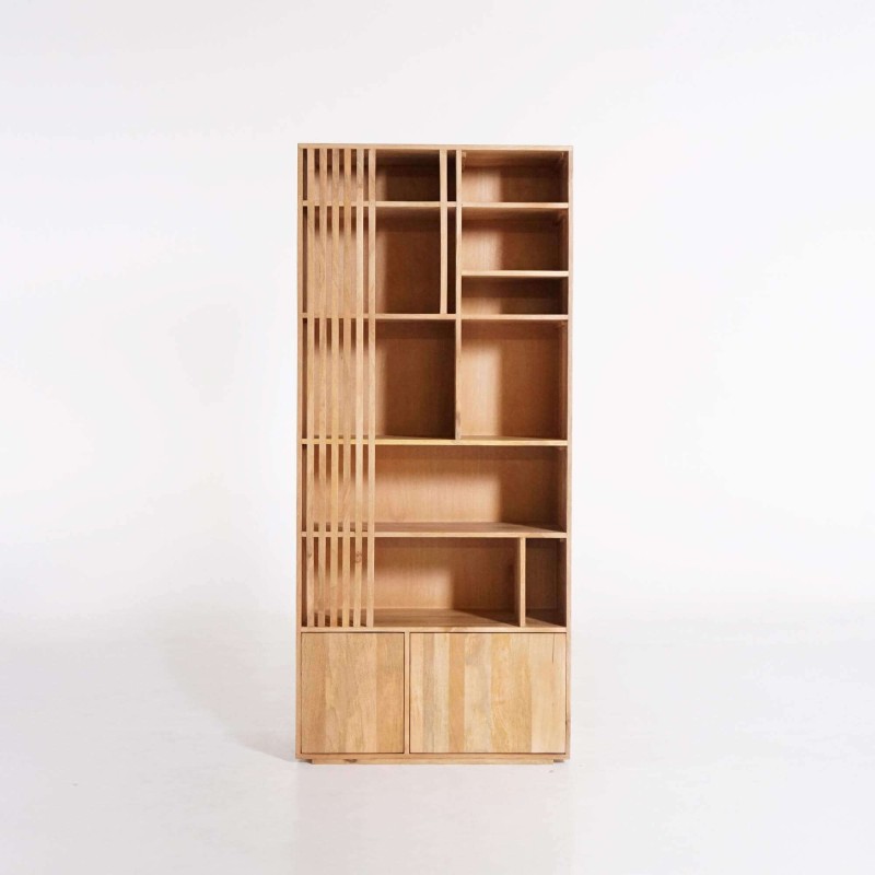 Bibliothèque étagère en bois de manguier - Linoa
