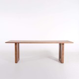 Table à manger en bois massif de manguier, finition brun naturel - Noba