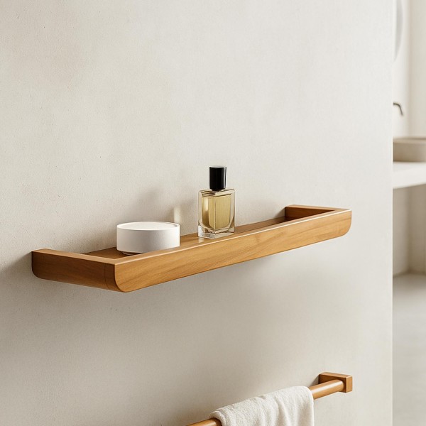 Etagère murale en bois de teck massif 70 cm