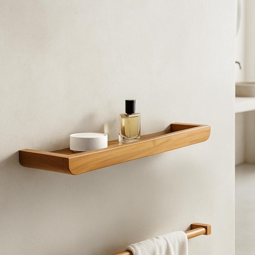 Etagère murale en bois de teck massif 70 cm