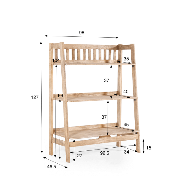 Étagère d’appoint en bois massif - Arden