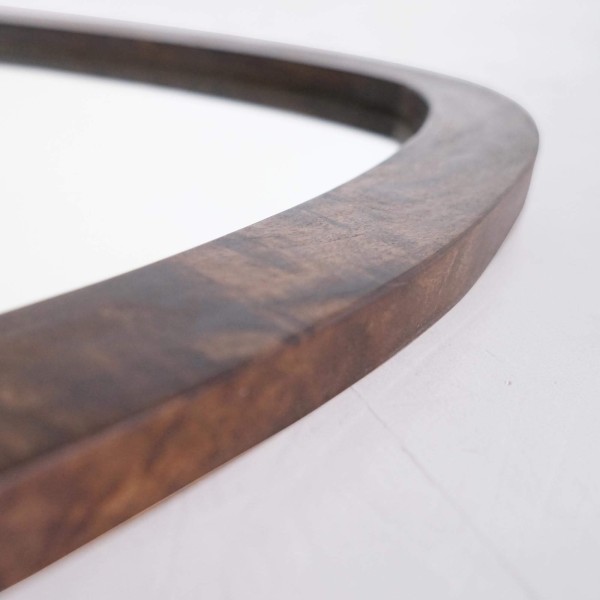Miroir avec cadre en bois massif artisanal avec design organique - Aube
