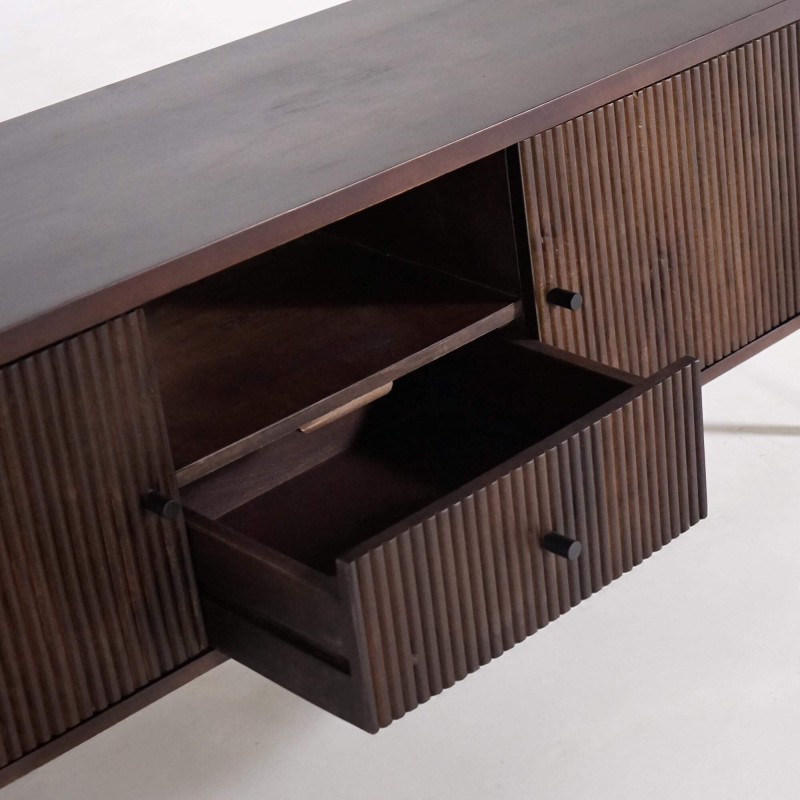 Meuble TV 160 cm en bois de manguier - Sohana