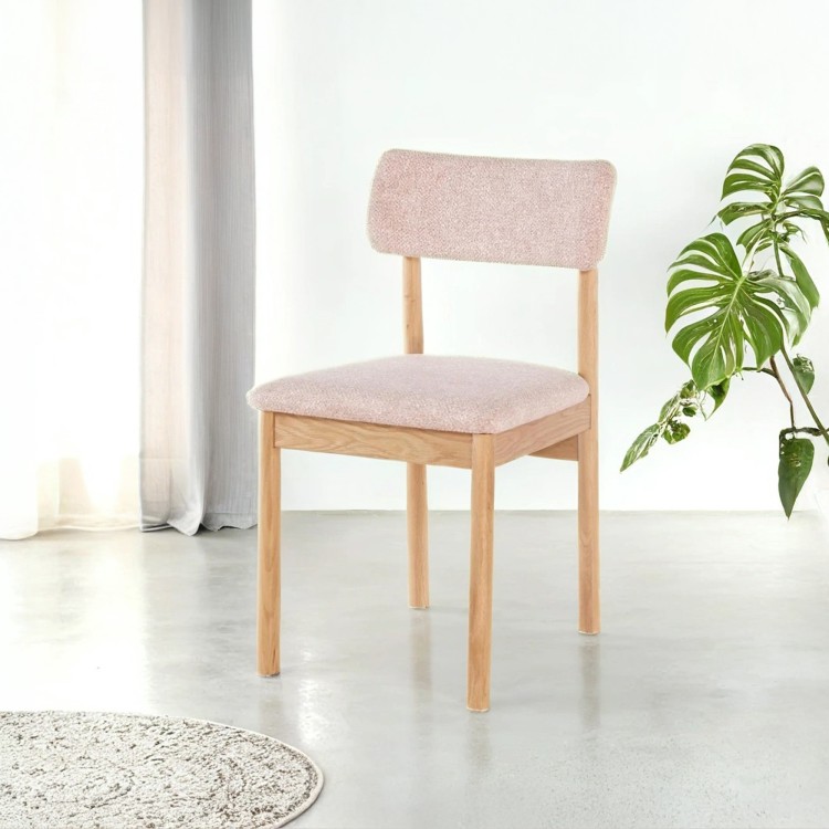 Chaise de salle à manger en chêne et tissu - Canora