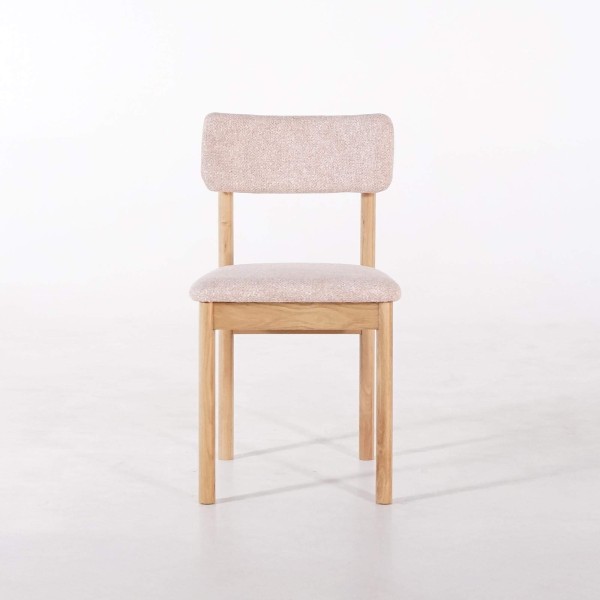 Chaise de salle à manger en chêne et tissu - Canora