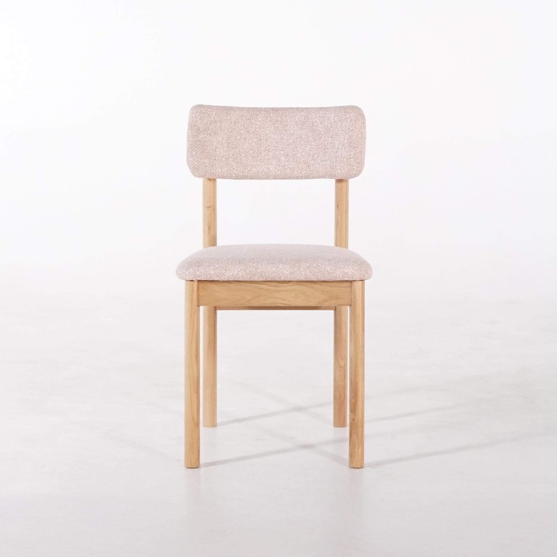 Chaise de salle à manger en chêne et tissu - Canora