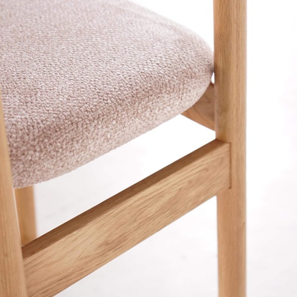 Chaise de salle à manger en chêne et tissu - Canora
