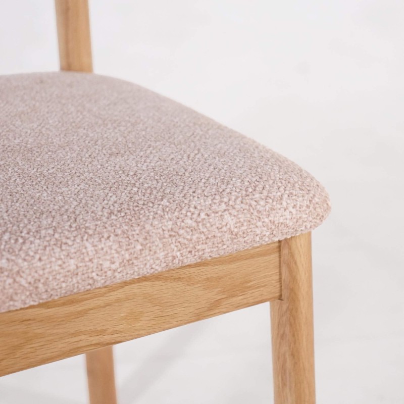 Chaise de salle à manger en chêne et tissu - Canora