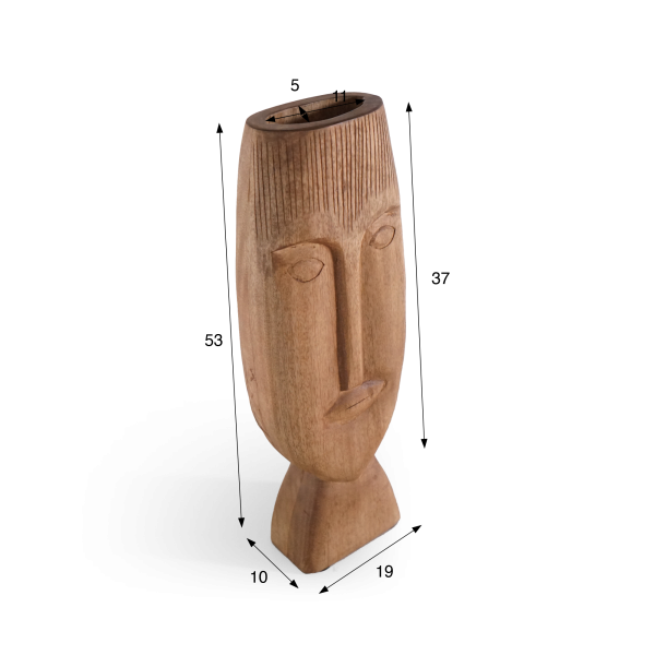 Statue décorative en bois sculpté 53 cm - Mana