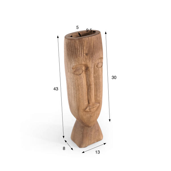 Statue décorative en bois sculpté 43 cm - Mana