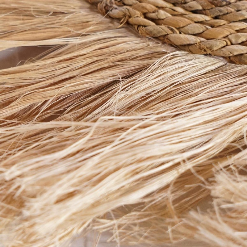 Miroir en fibres naturelles style bohème - Ina