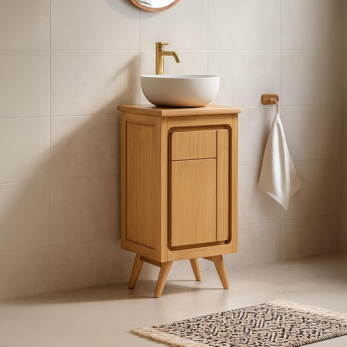 Meuble lave mains en bois massif - Pragati