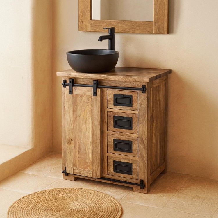 Meuble de salle de bain industriel 70 cm - Paris