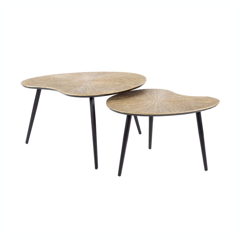 Table basse en métal couleur dorée (lot de 2) - Nesso