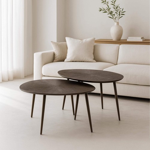 Table basse en métal couleur bronze (lot de 2) - Nesso