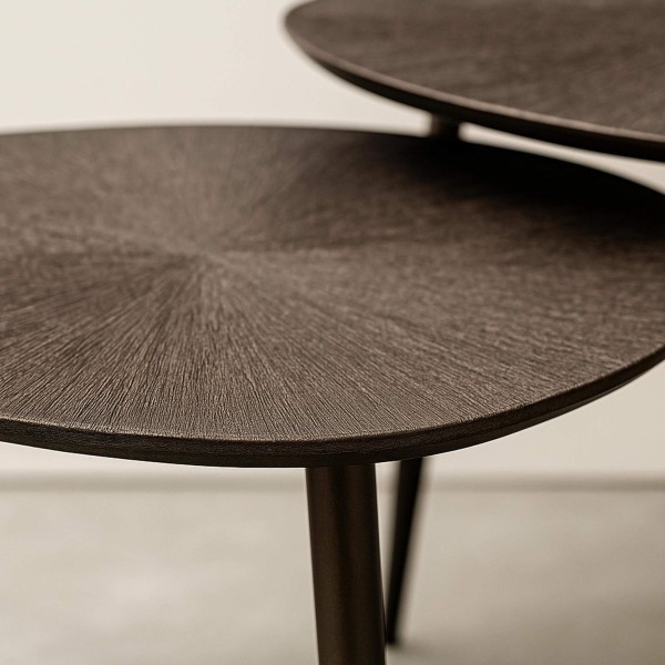 Table basse en métal couleur bronze (lot de 2) - Nesso