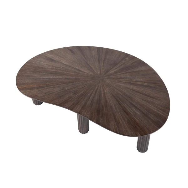 Table basse en bois de teck forme organique couleur marron - Ovo