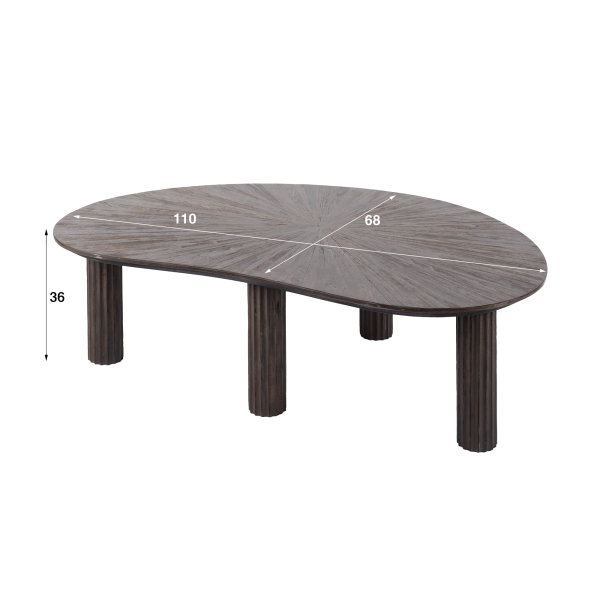 Table basse en bois de teck forme organique couleur marron - Ovo