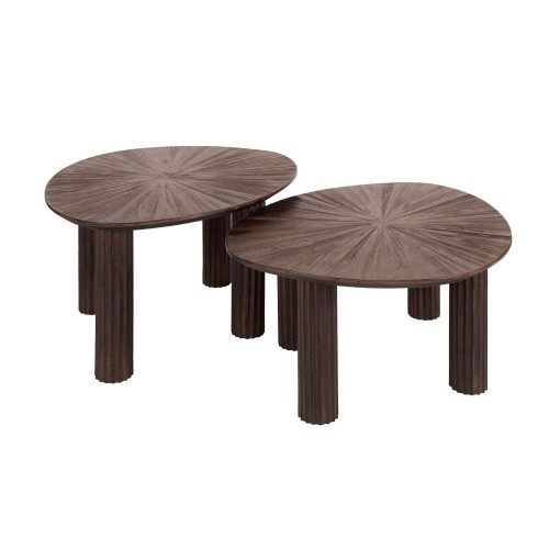 Table basse en bois de teck couleur marron (lot de 2) - Ovo
