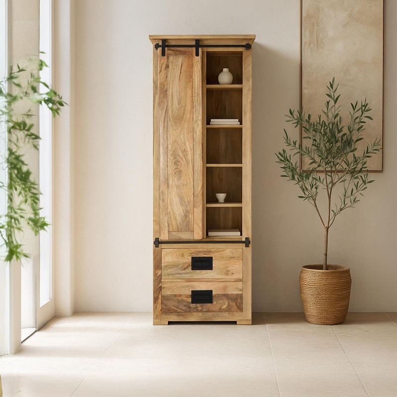 Bibliothèque industrielle en bois massif - Paris