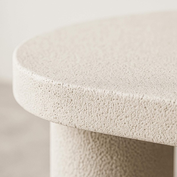 Table basse design blanche en marbre composite - Arco