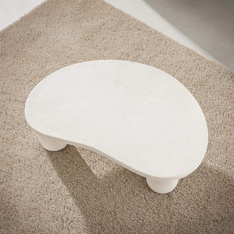 Table basse design blanche en marbre composite - Arco