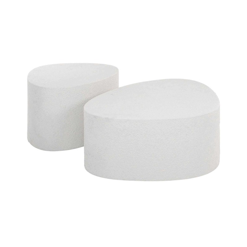Table basse design blanche en marbre composite (lot de 2) - Arco