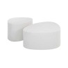 Table basse design blanche en marbre composite (lot de 2) - Arco