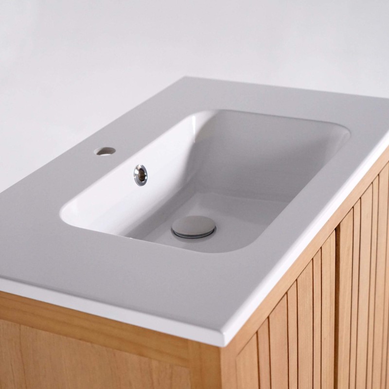 Meuble de salle de bain avec vasque encastrée 80 cm - Satya