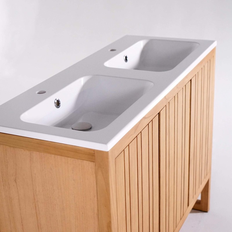 Meuble de salle de bain avec vasque encastrée 120 cm - Satya