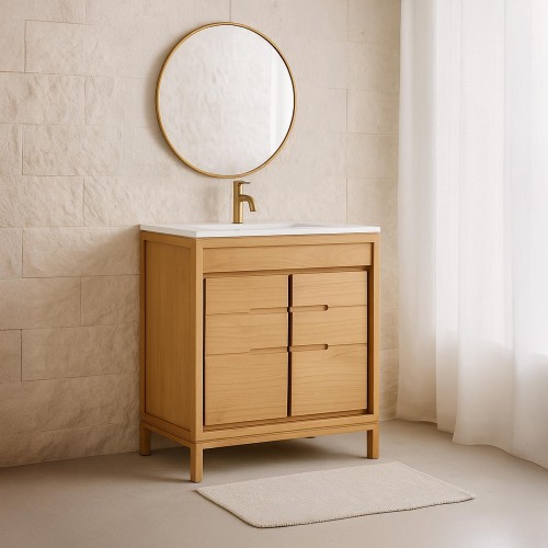 Meuble de salle de bain avec vasque encastrée 80 cm - Ashwini