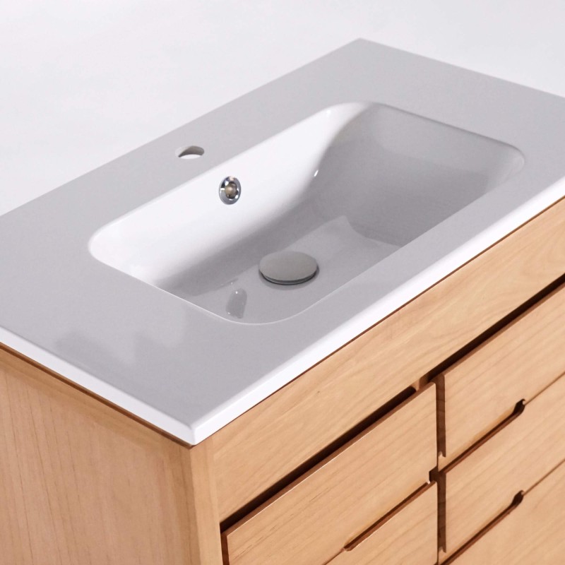 Meuble de salle de bain avec vasque encastrée 80 cm - Ashwini