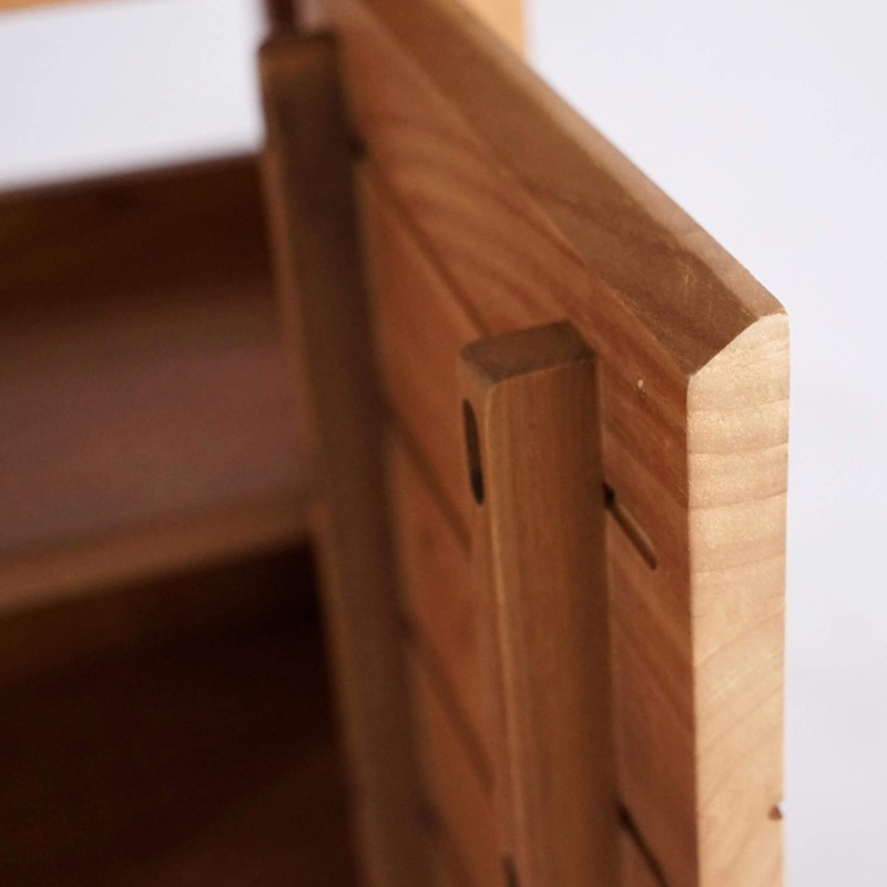 Meuble de salle de bain double vasque en bois massif, blanc brillant - Ashwini