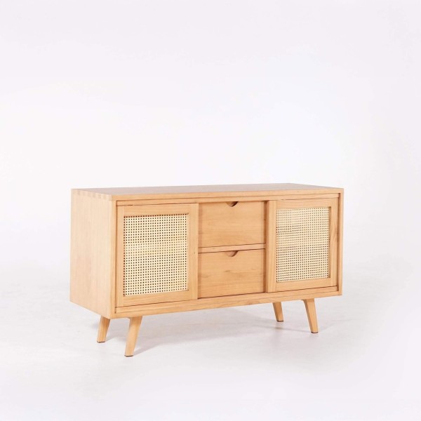 Meuble salle de bain en bois massif sur pieds 140 cm - Anaya