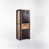 Armoire en bois massif de manguier et porte en métal 60 cm - Kansas