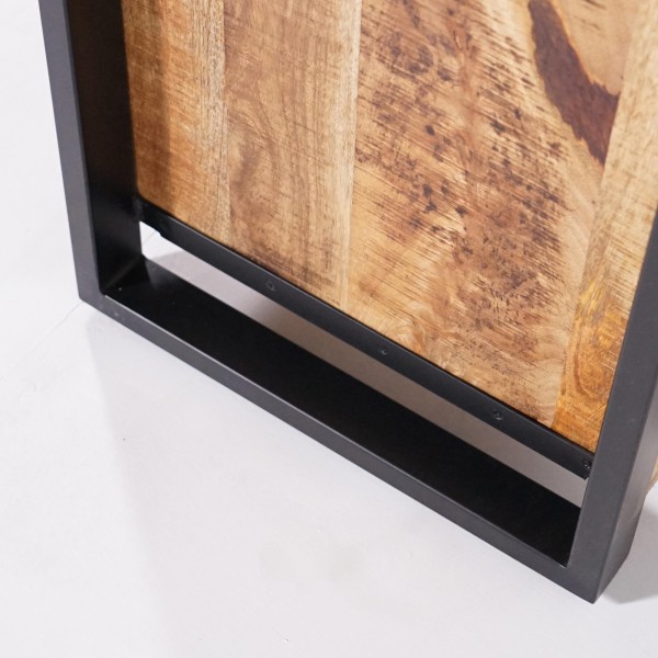 Armoire en bois massif de manguier et porte en métal 60 cm - Kansas