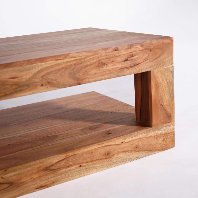 Table basse rectangulaire en bois massif d'acacia - Kora
