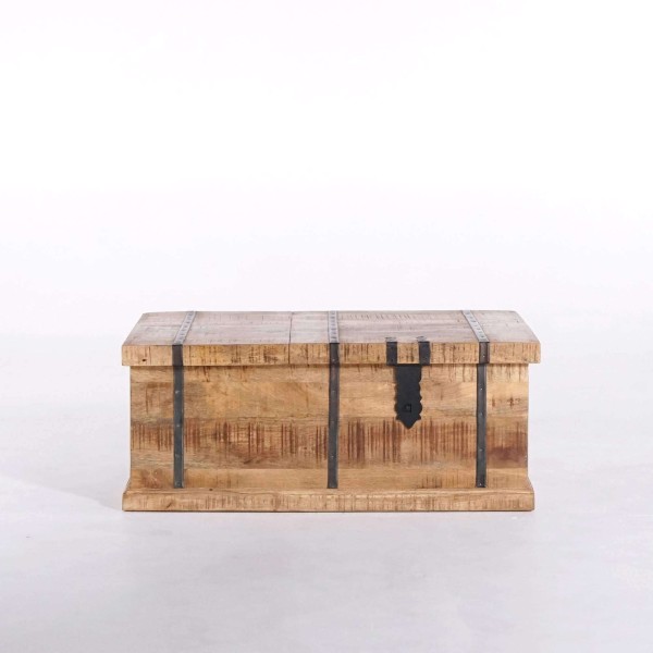 Table de salon coffre de rangement en bois massif