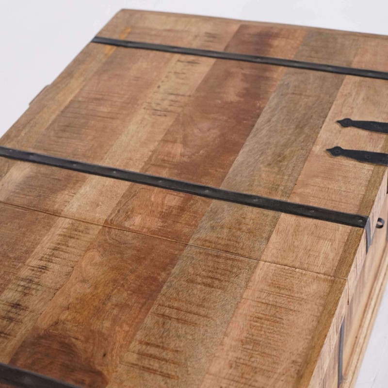 Table de salon coffre de rangement en bois massif