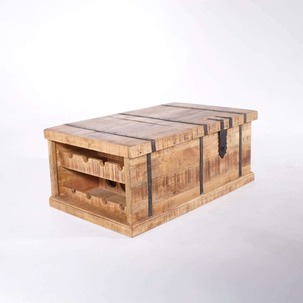 Table de salon coffre de rangement en bois massif